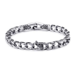 Mode Hand-Held Bloemen Titanium Armband Voor Heren