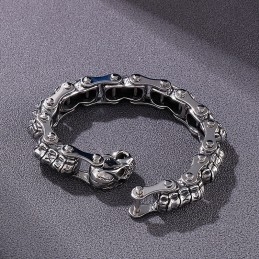 Mode Schedel Kiel Machine Ketting Titanium Armband Voor Mannen