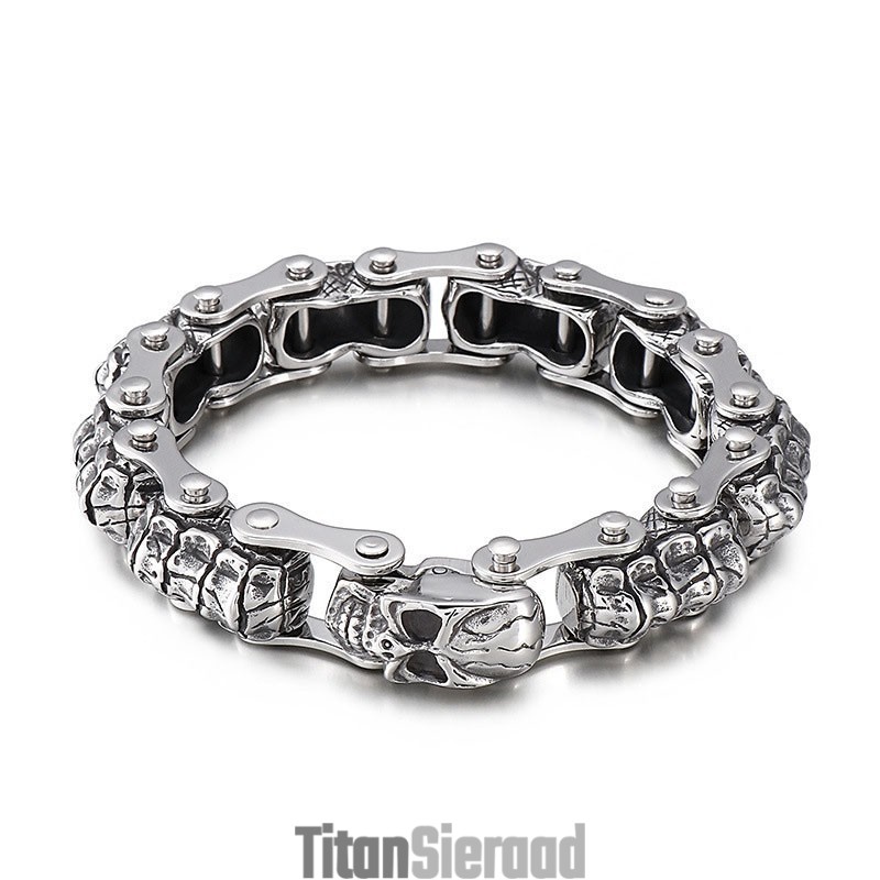 Mode Schedel Kiel Machine Ketting Titanium Armband Voor Mannen Mode Schedel Kiel Machine Ketting Titanium Armband Voor Mannen