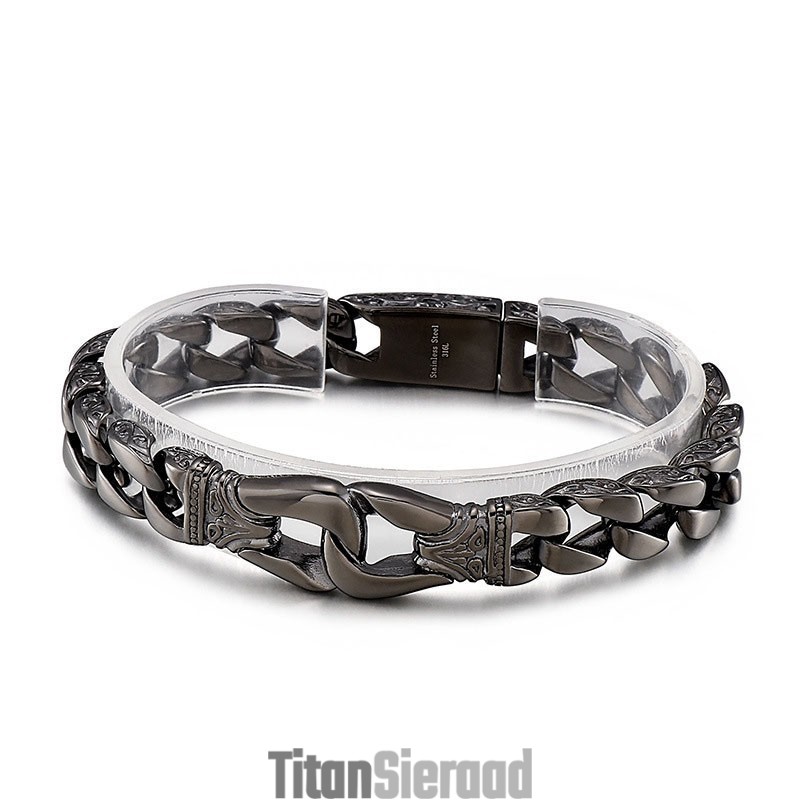 Coole Street Chic Hand Puller Lace Titanium Heren Klik Armband