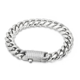 Mode Street Hip-Hop Stijl Diamanten Set Titanium Armband Voor Heren