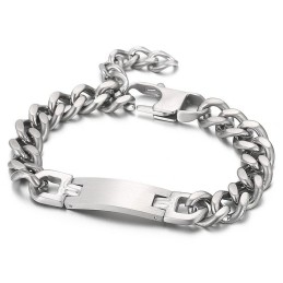 Mode Gebogen Merk Met Staartketting Titanium Armband Voor Heren