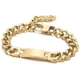 Mode Gebogen Merk Met Staartketting Titanium Armband Voor Heren