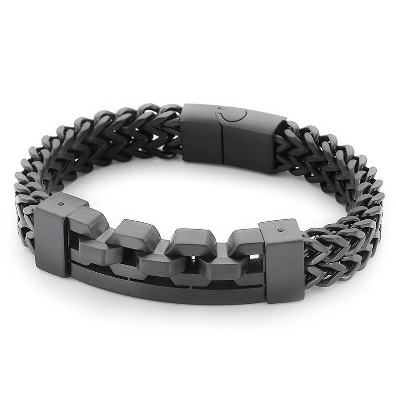 Mode Vierkante Holle Titanium Armband Voor Heren