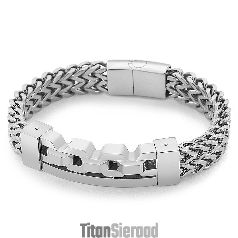 Mode Vierkante Holle Titanium Armband Voor Heren Mode Vierkante Holle Titanium Armband Voor Heren