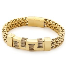 Fashion Street Curved Brand Geweven Titanium Armband Voor Heren