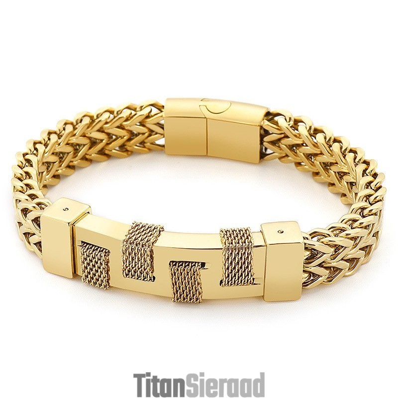 Fashion Street Curved Brand Geweven Titanium Armband Voor Heren Fashion Street Curved Brand Geweven Titanium Armband Voor Heren