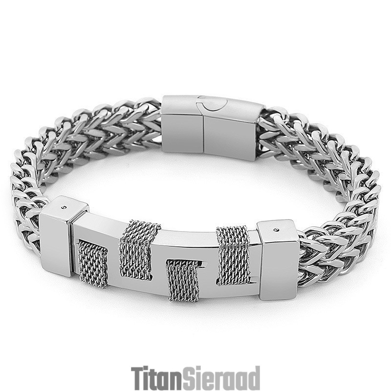 Mode Straatfotografie Gebogen Merk Geweven Titanium Herenarmband Mode Straatfotografie Gebogen Merk Geweven Titanium Herenarmband
