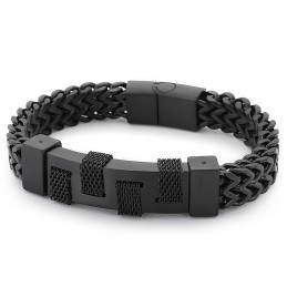Mode Straatfotografie Gebogen Merk Geweven Titanium Armband Voor Heren
