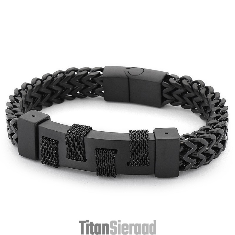 Mode Straatfotografie Gebogen Merk Geweven Titanium Armband Voor Heren Mode Straatfotografie Gebogen Merk Geweven Titanium Armband Voor Heren