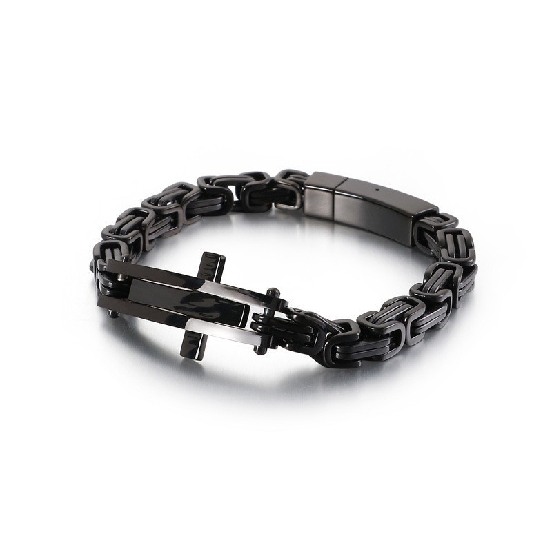 Coole Cross Bend Hip-Hop Titanium Armband Voor Heren Coole Cross Bend Hip-Hop Titanium Armband Voor Heren