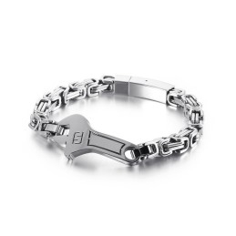 Cool Wrench Back Type Gebogen Plaat Heren Titanium Armband