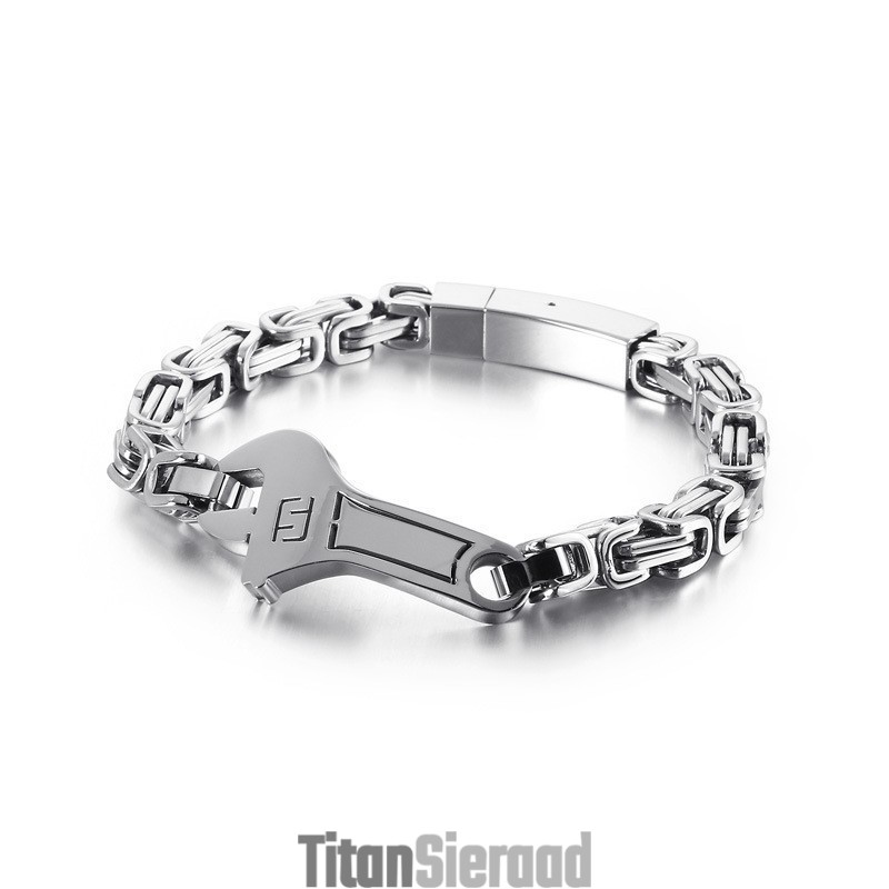 Cool Wrench Back Type Gebogen Plaat Heren Titanium Armband Cool Wrench Back Type Gebogen Plaat Heren Titanium Armband