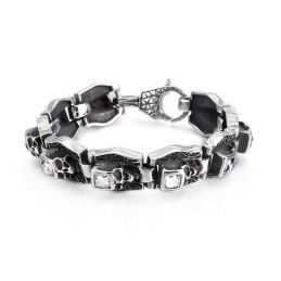 Titanium Armband Met Doodshoofd En Gekruiste Beenderen