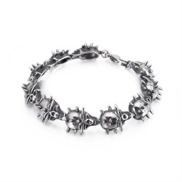 Overdreven Chique Cirkelvormige Schedel Titanium Herenarmband