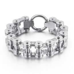 Mode Rock Hip-Hop Stijl Piratenpatroon Titanium Fietsarmband Voor Heren