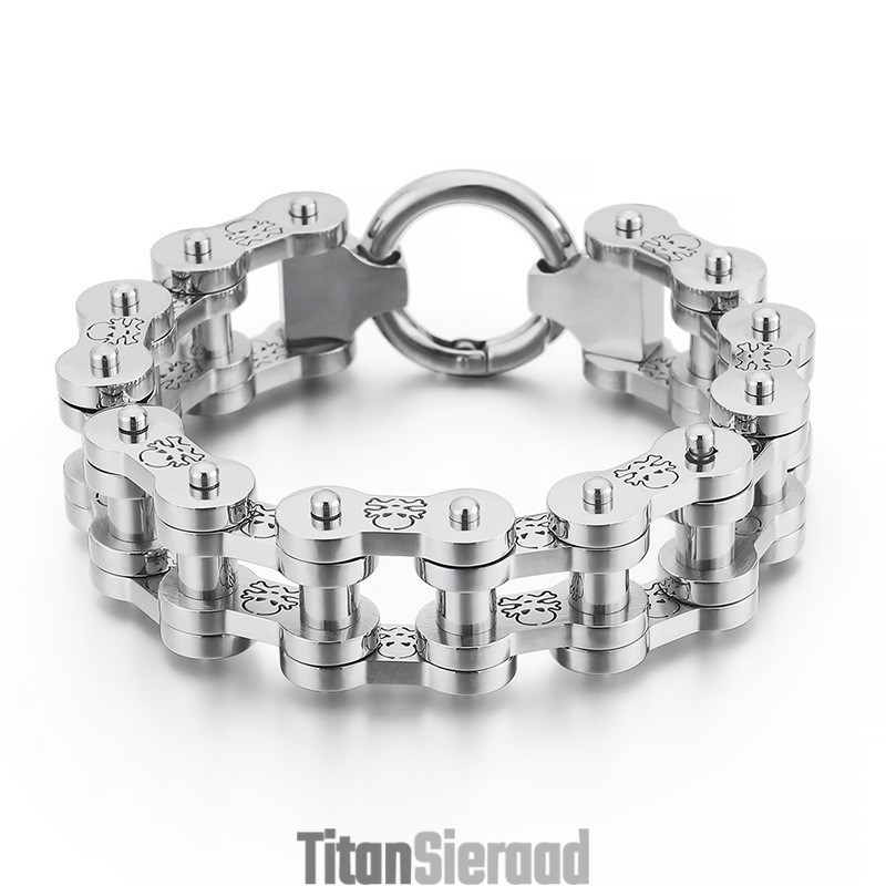 Mode Rock Hip-Hop Stijl Piratenpatroon Titanium Fietsarmband Voor Heren Mode Rock Hip-Hop Stijl Piratenpatroon Titanium Fietsarmband Voor Heren