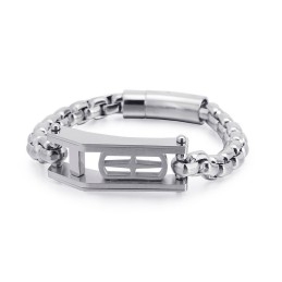 Rock Hip-Hop Cross Hollow Square Titanium Armband Voor Heren