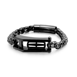 Rock Hip-Hop Cross Hollow Square Titanium Armband Voor Heren
