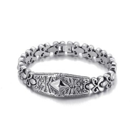 Fashion Flower Bay Brand Diamantvormige Titanium Armband Voor Heren