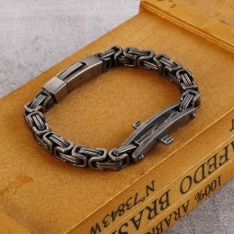 Titanium Armband Met Gebogen Kruis Voor Heren