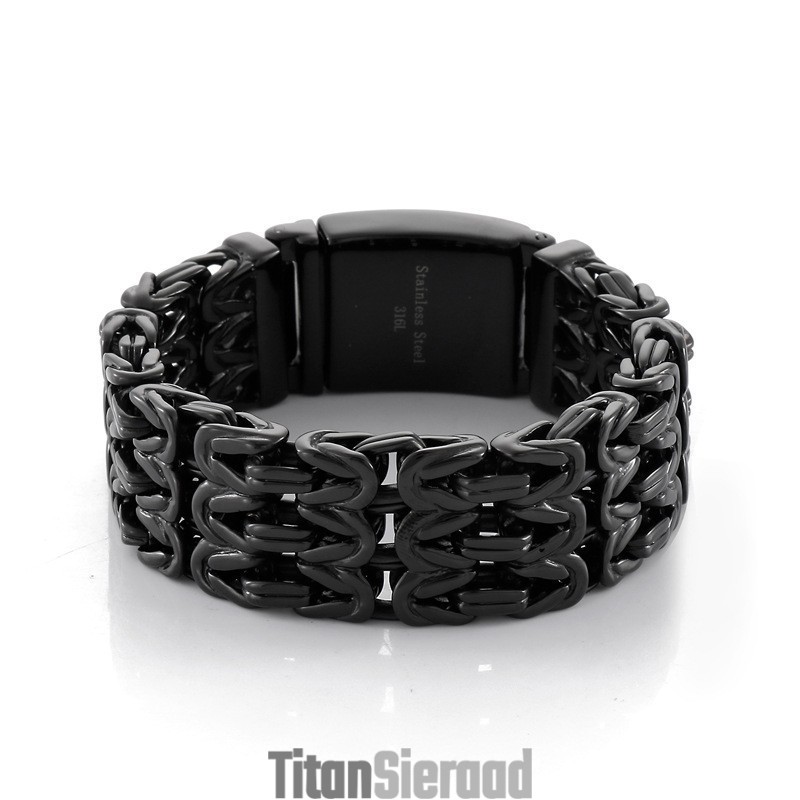 V-Vormige Holle Titanium Herenarmband