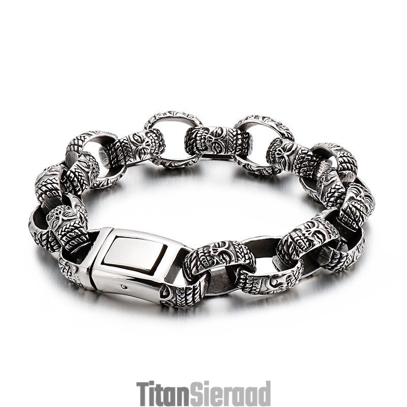 Vierkante Boeddhahoofd Titanium Armband Voor Heren Vierkante Boeddhahoofd Titanium Armband Voor Heren