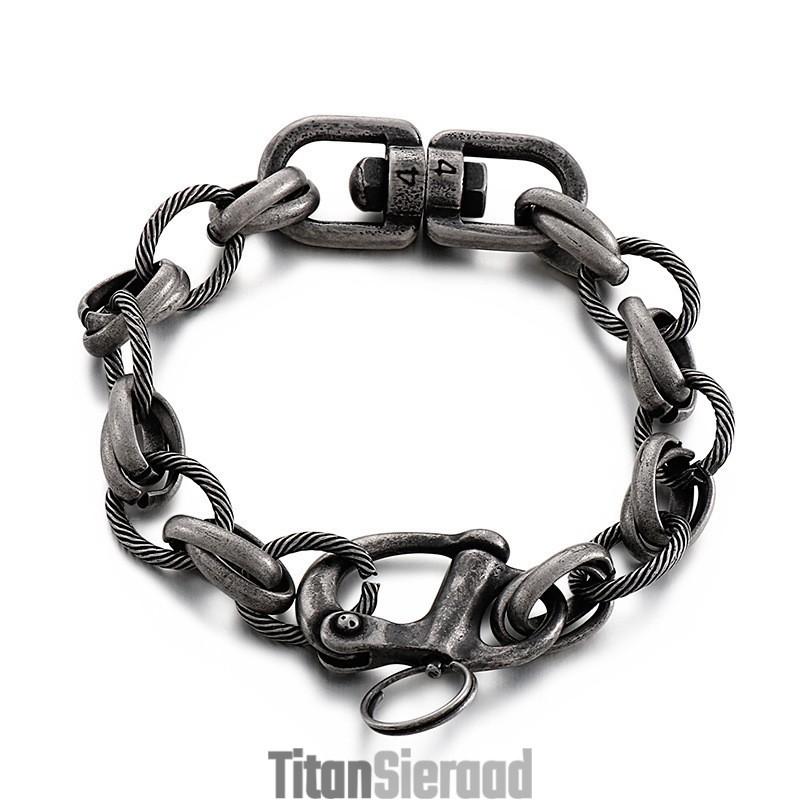 Fashion Street O-Word Splicing Titanium Armbanden Voor Heren Fashion Street O-Word Splicing Titanium Armbanden Voor Heren