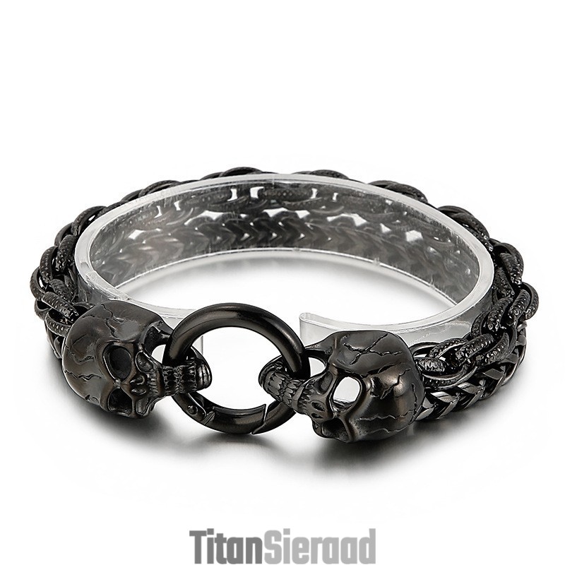 Coole, Modieuze, Chique Stijl Schedel Titanium Herenarmband Accessoires Coole, Modieuze, Chique Stijl Schedel Titanium Herenarmband Accessoires