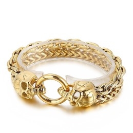 Coole, Modieuze, Chique Stijl Schedel Titanium Armband Voor Mannen