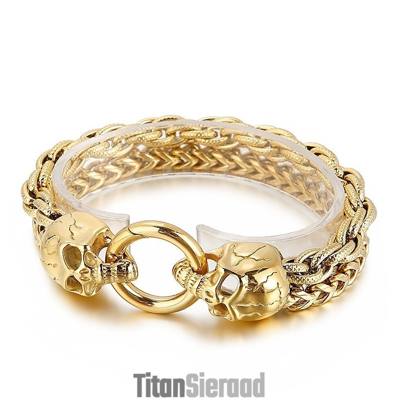 Coole, Modieuze, Chique Stijl Schedel Titanium Armband Voor Mannen Coole, Modieuze, Chique Stijl Schedel Titanium Armband Voor Mannen