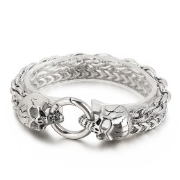 Coole, Modieuze, Chique Stijl Schedel Titanium Armband Voor Mannen