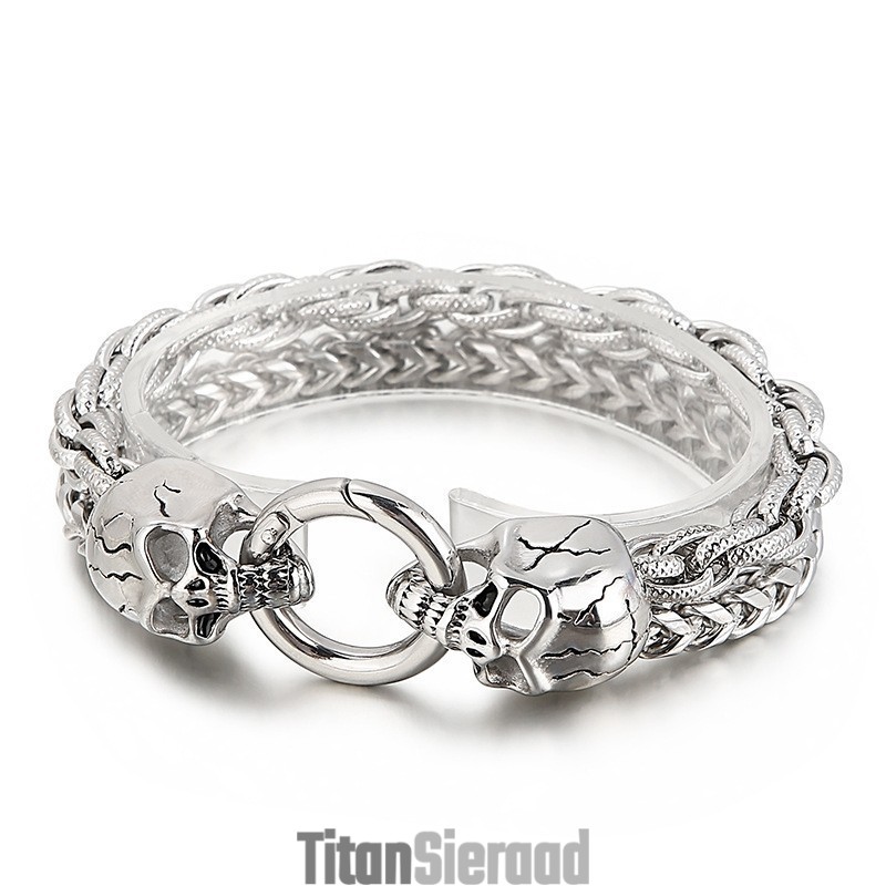 Coole, Modieuze, Chique Stijl Schedel Titanium Armband Voor Mannen Coole, Modieuze, Chique Stijl Schedel Titanium Armband Voor Mannen