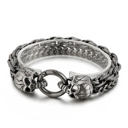 Coole, Modieuze, Chique Schedel-Titanium Armband Voor Heren
