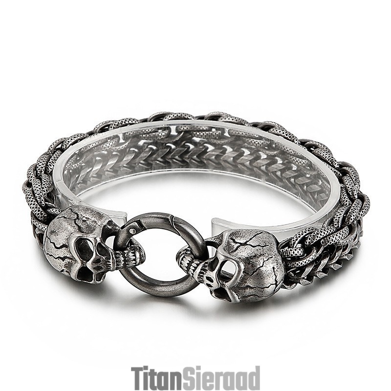 Coole, Modieuze, Chique Schedel-Titanium Armband Voor Heren Coole, Modieuze, Chique Schedel-Titanium Armband Voor Heren