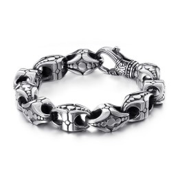 Coole Opengewerkte Titanium Armband Met Kruisbloemenmotief Voor Heren