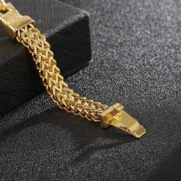 Street Cool Double Keel Gouden Heren Titanium Armband