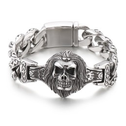 Schedelhoofd Bloem Titanium Armband Voor Heren
