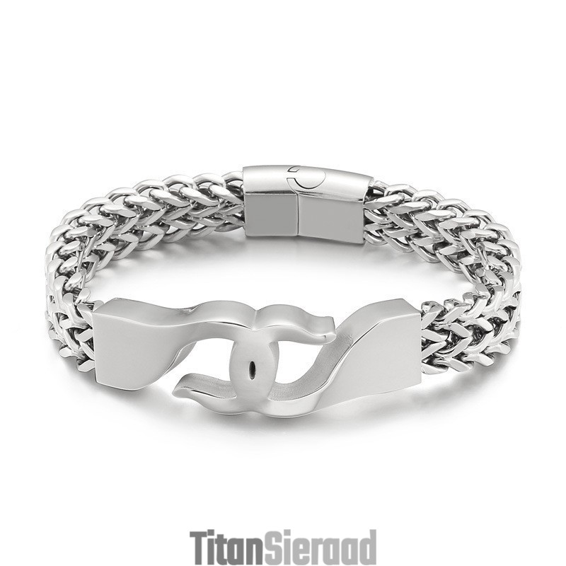 Titanium Armband Met Kruishaak Voor Heren Met Accessoires
