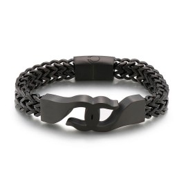 Titanium Herenarmband Met Kruishaak En Accessoires
