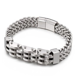 Dubbellaagse Dubbele Rij Titanium Armband Voor Heren