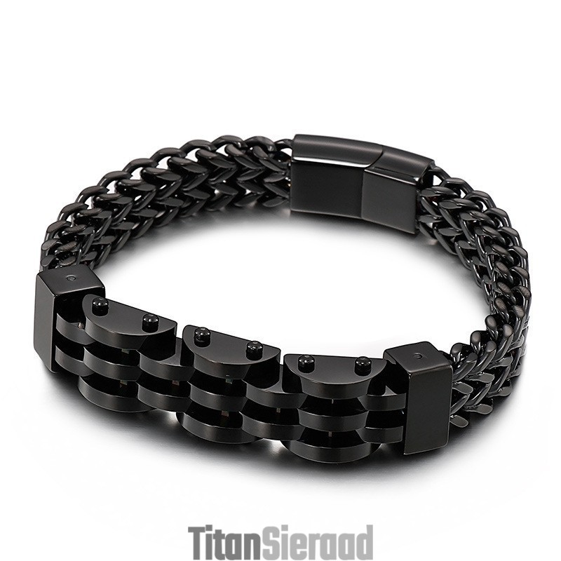 Dubbellaagse Dubbele Rij Titanium Armband Voor Heren Dubbellaagse Dubbele Rij Titanium Armband Voor Heren