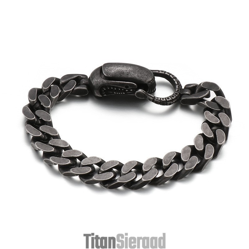 Chique Cubaanse Titanium Armband Voor Heren