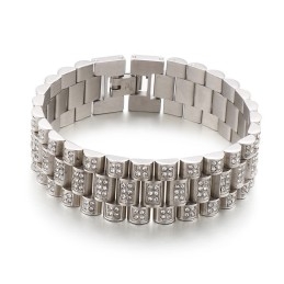 American Hiphop Tank Diamond Heren Hip Hop Titanium Armband