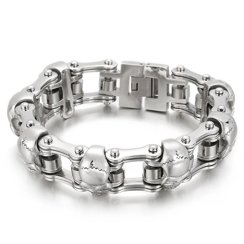 Populaire Coole Schedel Titanium Armband
