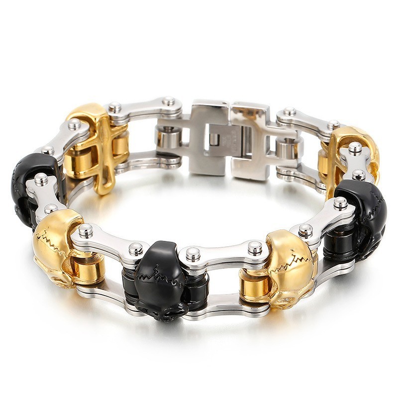 Populaire Coole Schedel Titanium Armband Voor Mannen