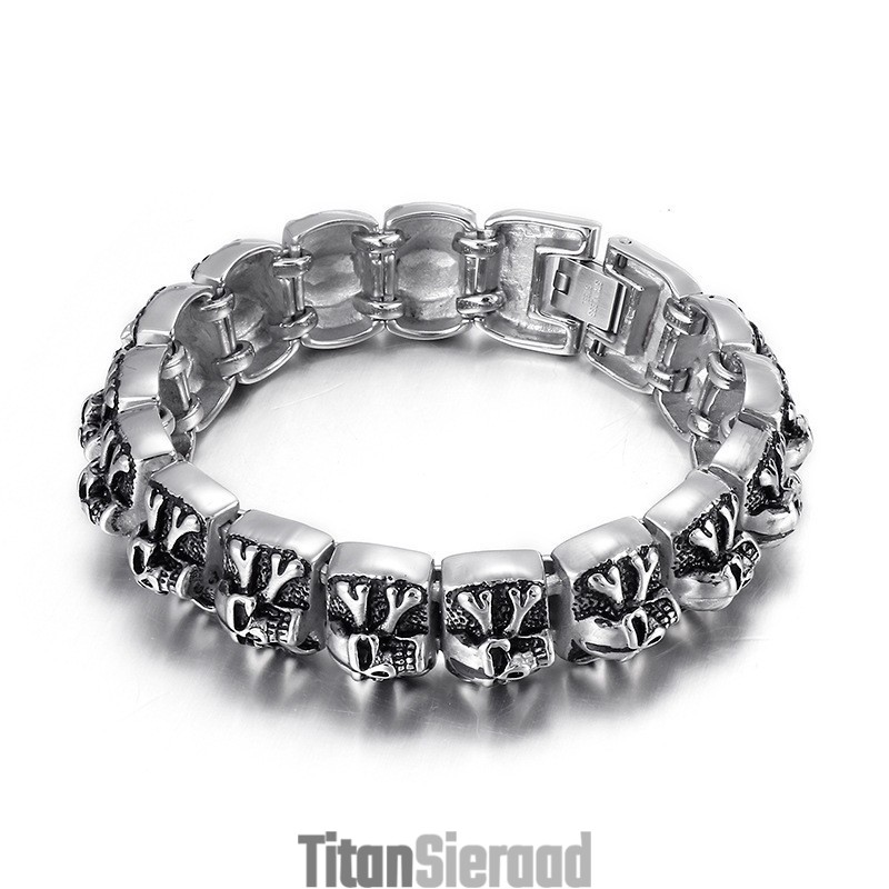 Ghost Cross Skull Heren Titanium Armband Ghost Cross Skull Heren Titanium Armband