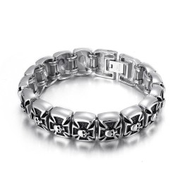 Ghost Cross Skull Heren Titanium Armband