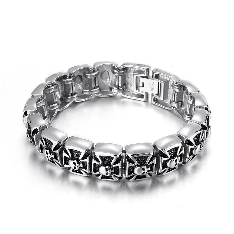 Ghost Cross Skull Heren Titanium Armband Ghost Cross Skull Heren Titanium Armband