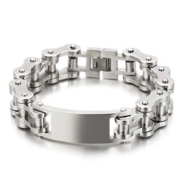 Coole, Chique Biker Titanium Armband Voor Heren